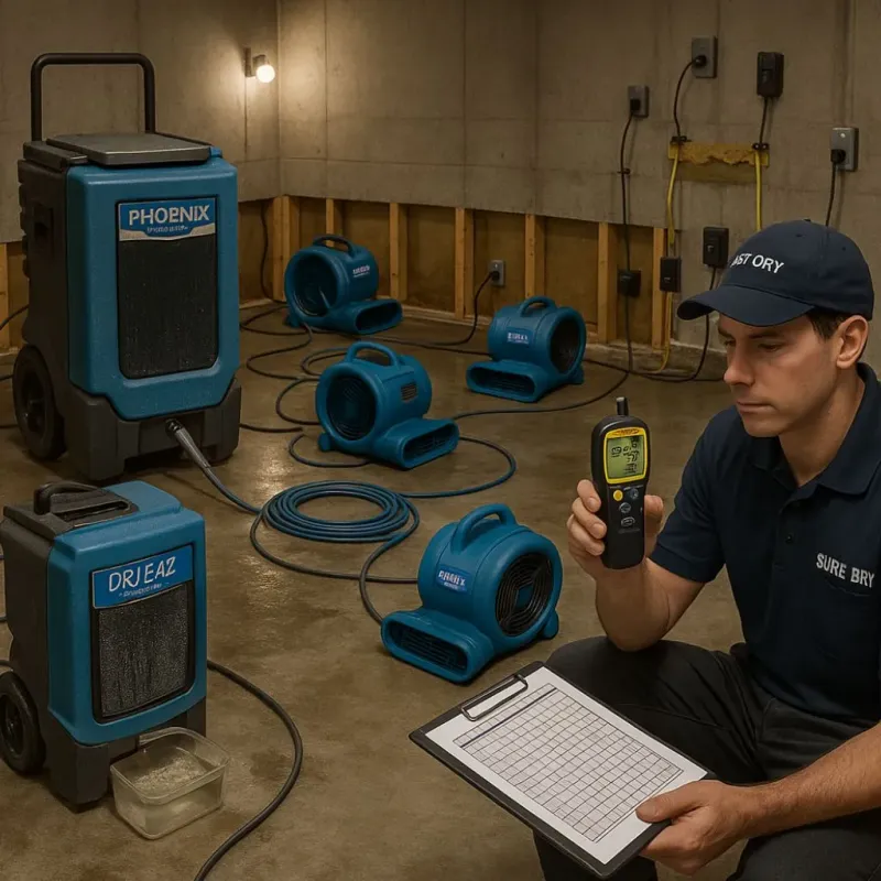 Structural Drying and Dehumidification process in Killdeer, ND